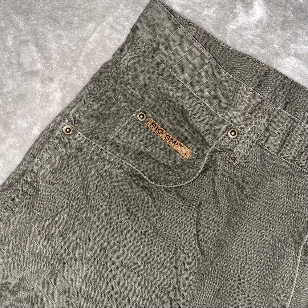 Big Smith Men's Olive Green Cargo Shorts Size 36 Durable Rugged Outdoor Work